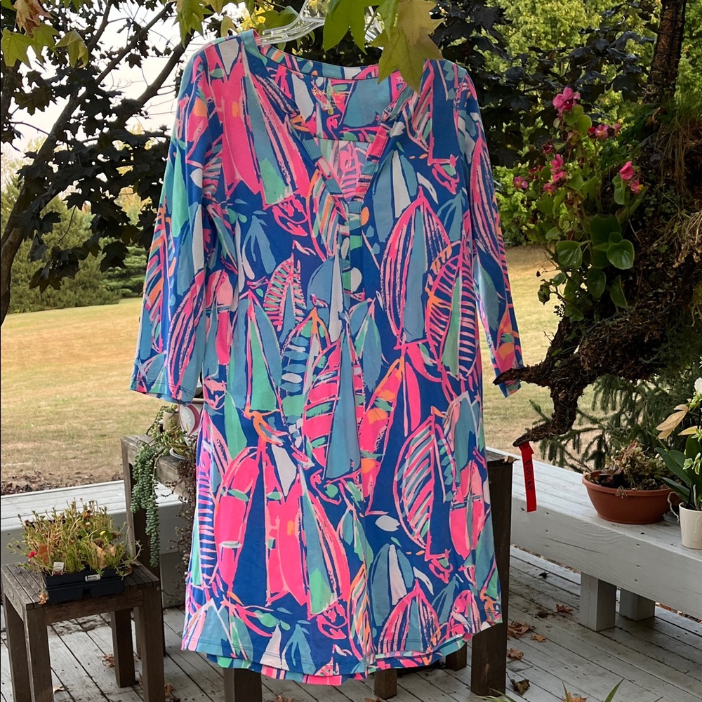 Lilly Pulitzer Ali Dress pattern Out to Sea Sz L